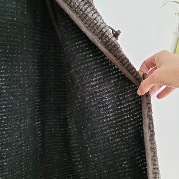 Sitka | Raw Cotton Brown Striped Toggle Front Jacket - M - Picture 9 of 14